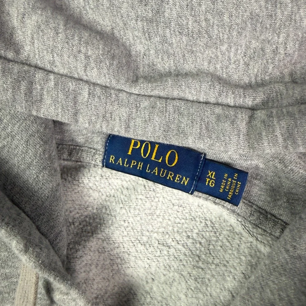 Polo Ralph Lauren Bear Hoodie Mens XL Gray USA Basketball Full Zip Drawstring
